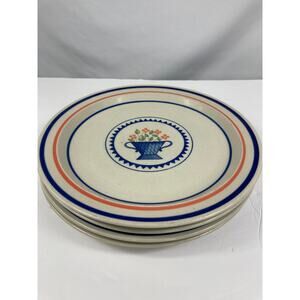 Newcor Stoneware Japan Floral Set of 4 Dinner Plates